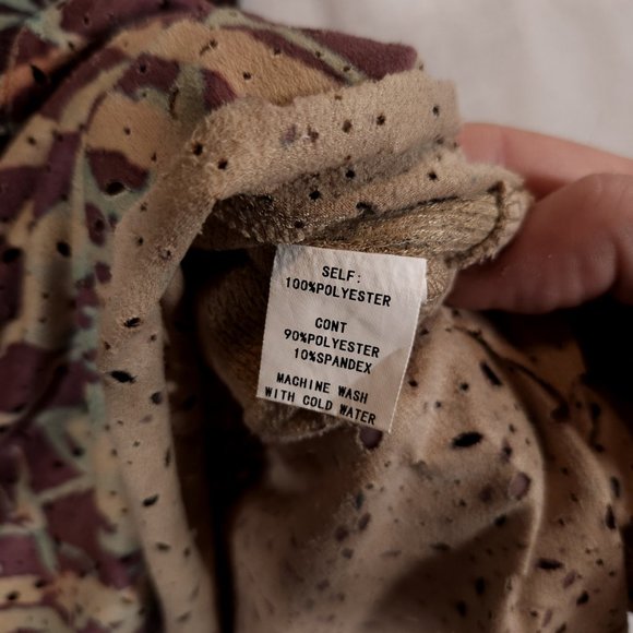 Cubism Abstract Animal Print Top Womens Medium Multicolor Perforations Shirt - Picture 12 of 14